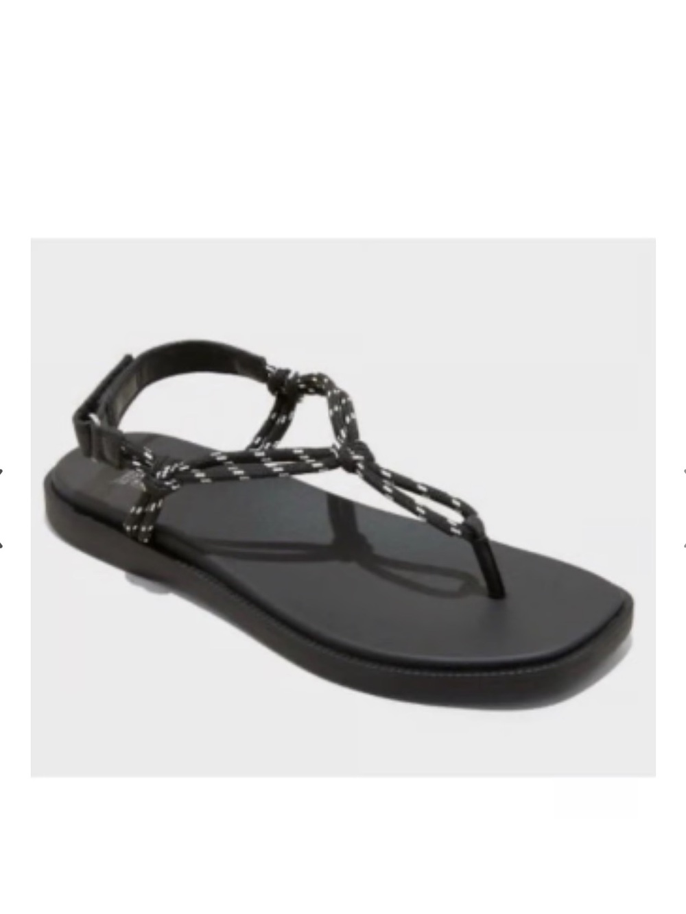 wild fable Black Braided Rope Toe-Post Sandals